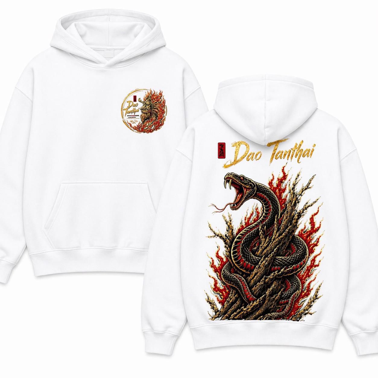 Dao Tanthai Flame Serpent Hoodie – White