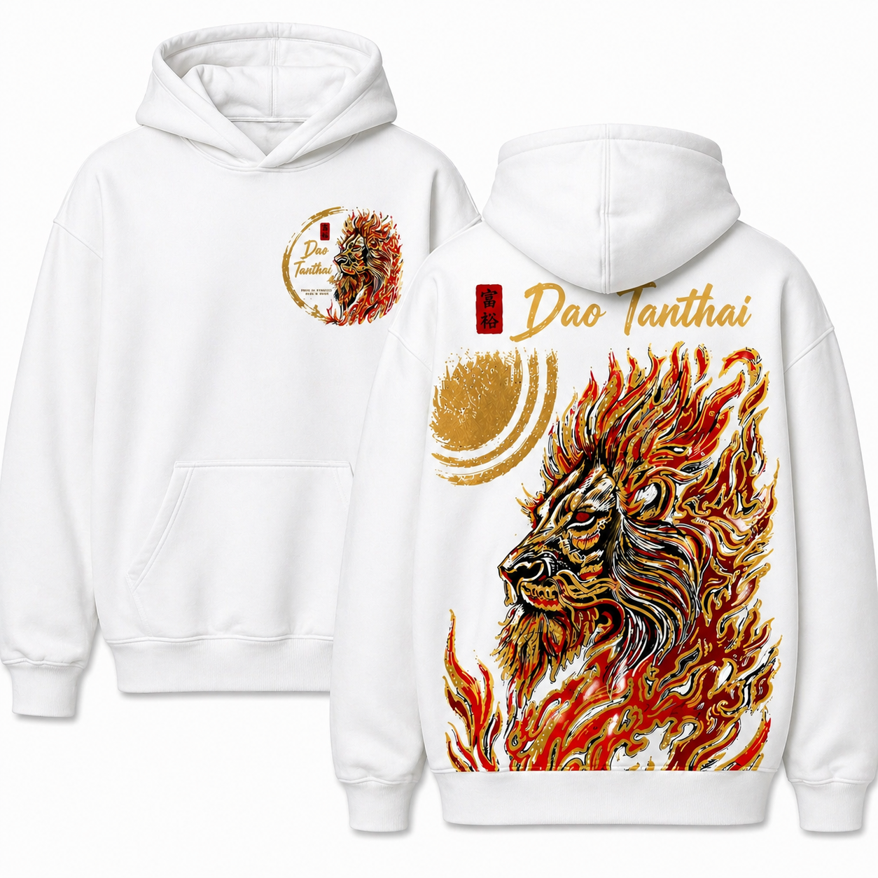 Dao Tanthai White Hoodie – Flame Lion