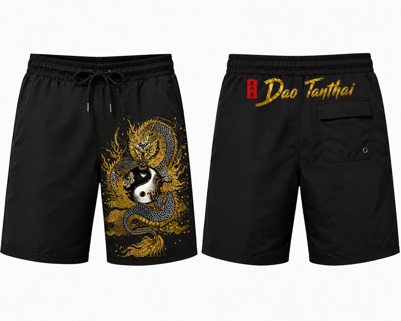 Dao Tanthai Dragon Yin-Yang Black Swim Shorts
